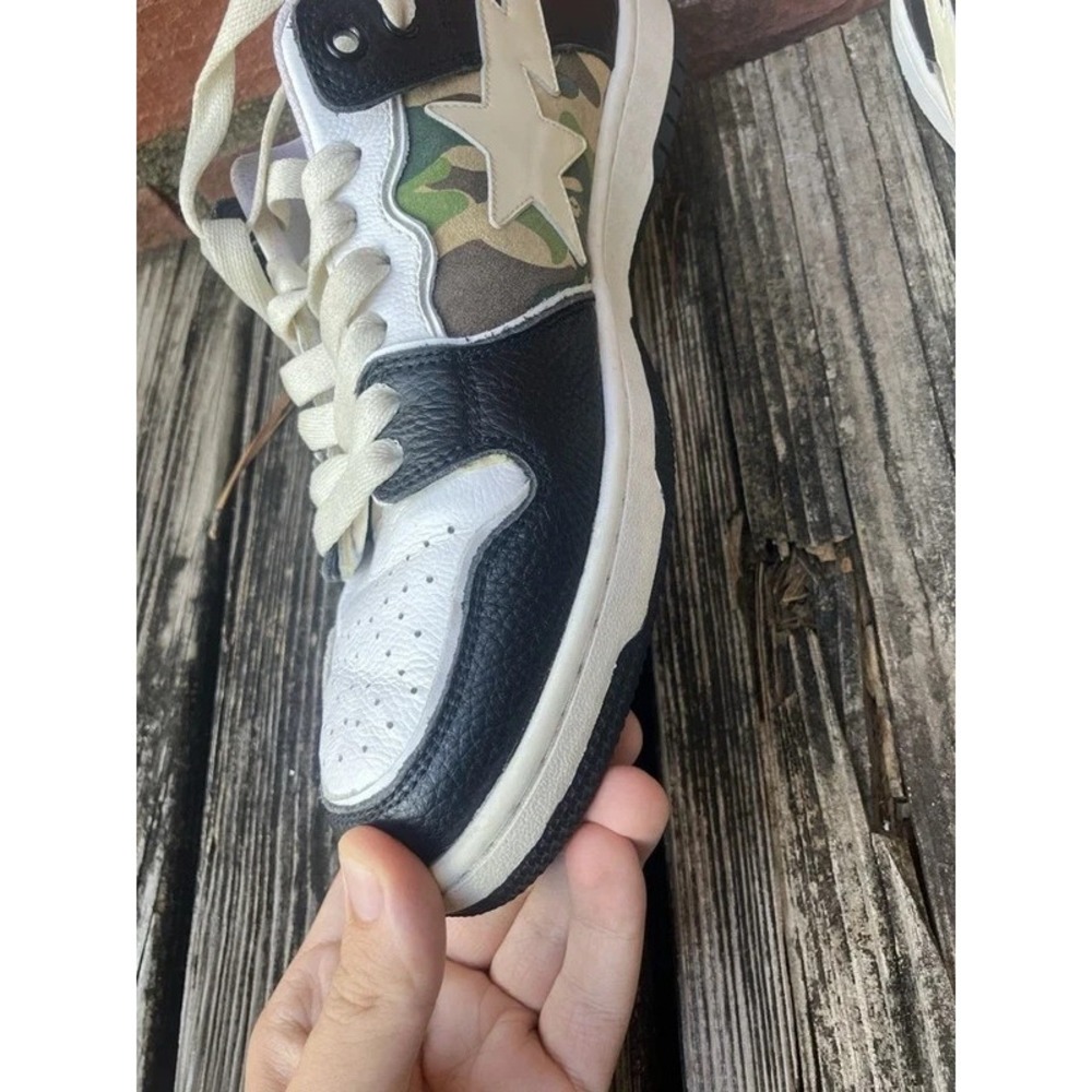 A Bathing Ape Sk8 Sta Low Top Sneakers 1I70-191-006 Mens Size 9 Camo ARMY Black - Picture 4 of 16